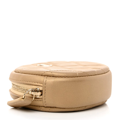 Chanel Metallic Lambskin Quilted Zip Around Classic Coin Purse Gold 8 of 9