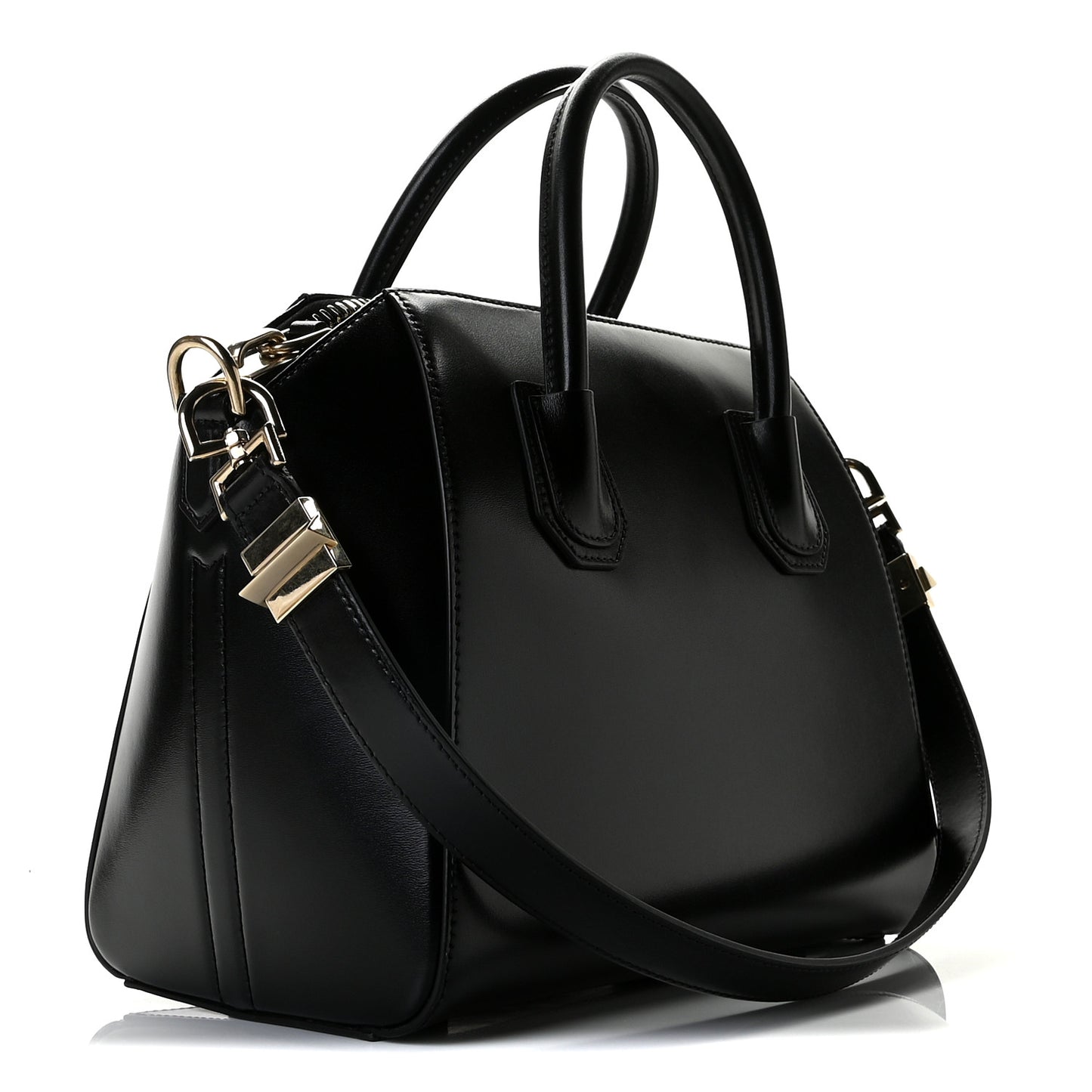 Shiny Lord Calfskin Small Antigona Black