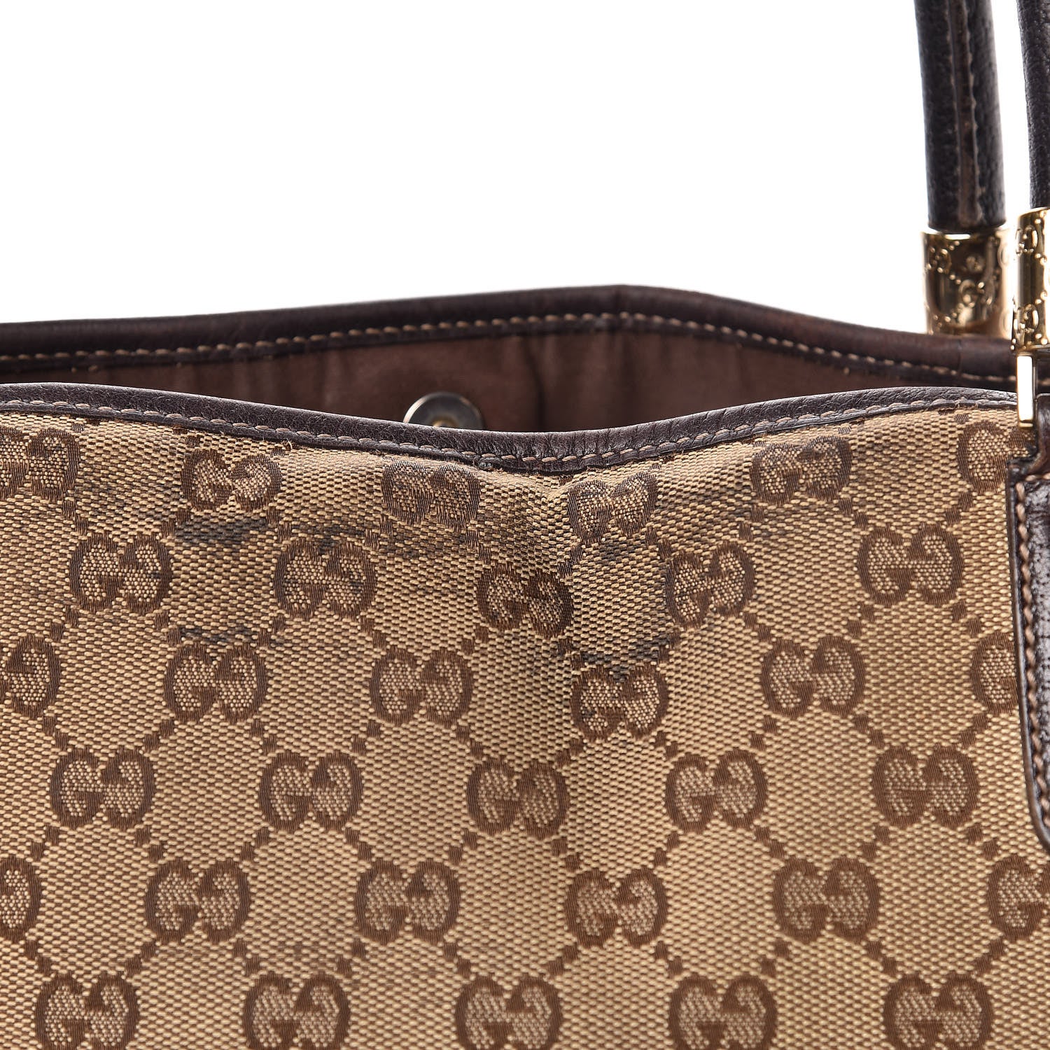 Gucci Monogram Web Tote Brown 13 of 27
