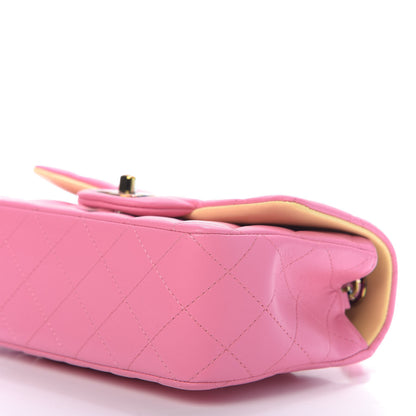 Chanel Lambskin Quilted Mini Rectangular Flap Pink Yellow 7 of 11