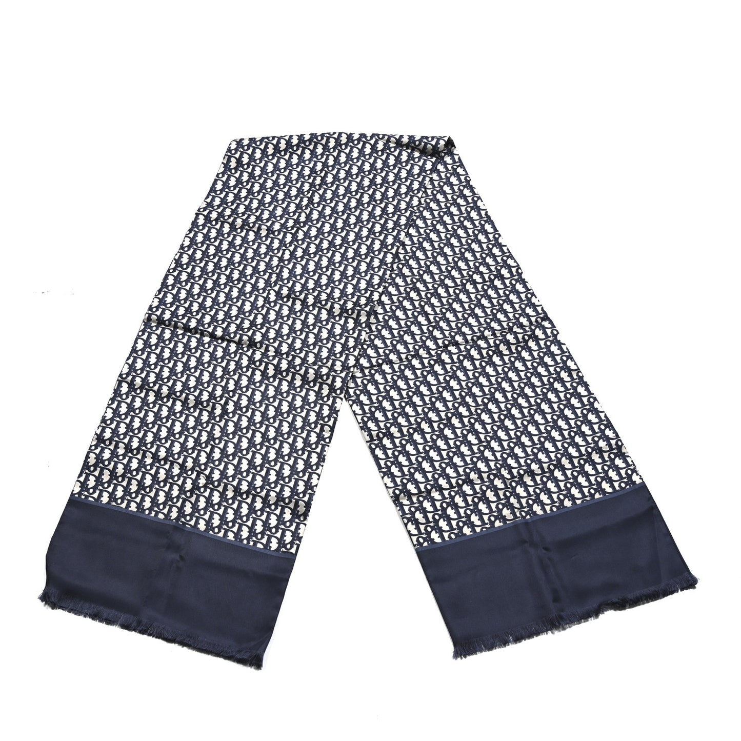 Silk Oblique Scarf Blue