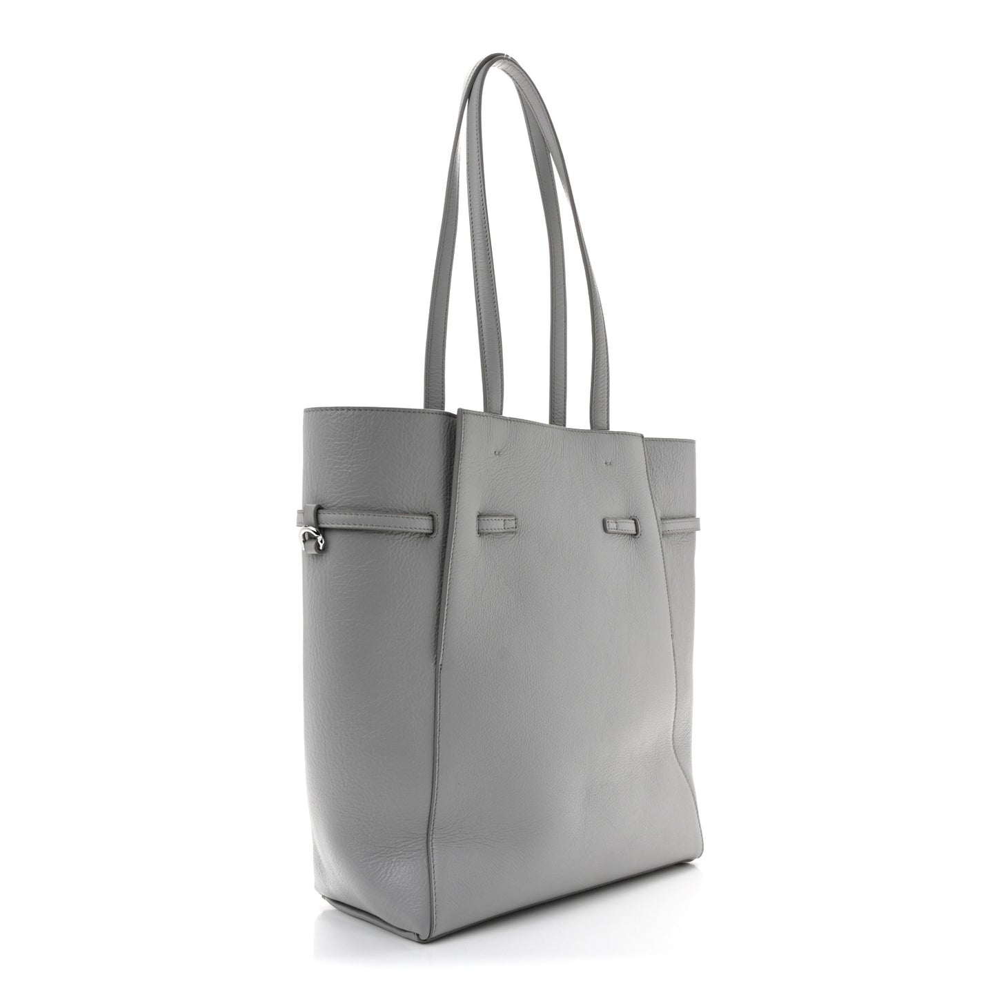 Calfskin Voyou Small North South Tote  Light Grey