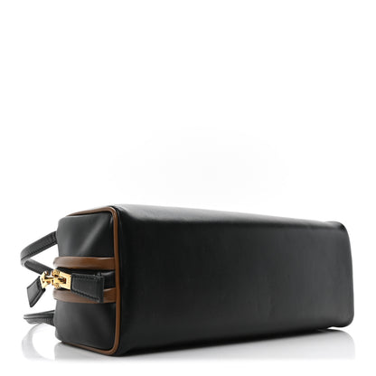 Prada Soft Calfskin Swing Shoulder Bag Black Hazelnut 4 of 10