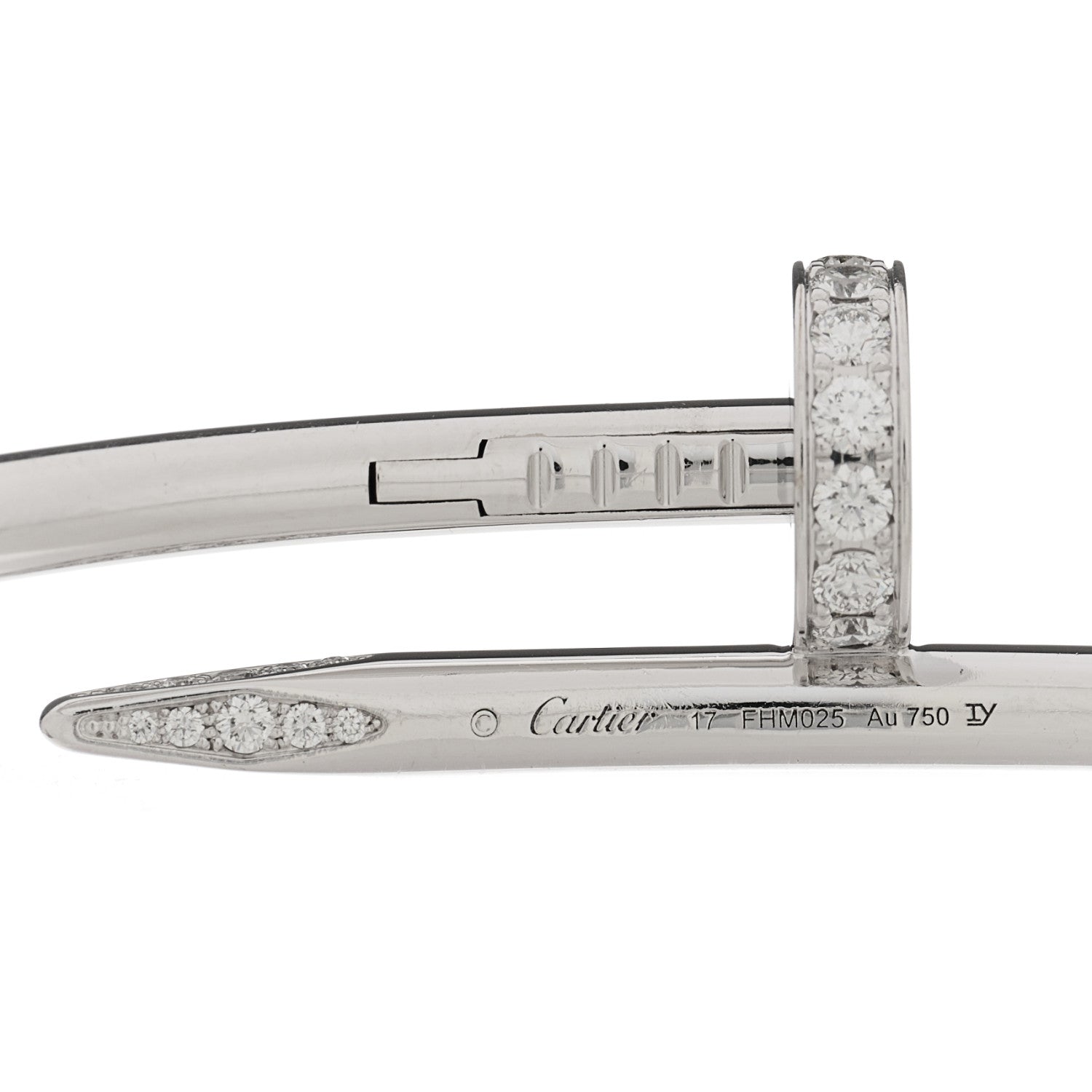 Cartier 18K White Gold Diamond Juste Un Clou Bracelet 17 3 of 3