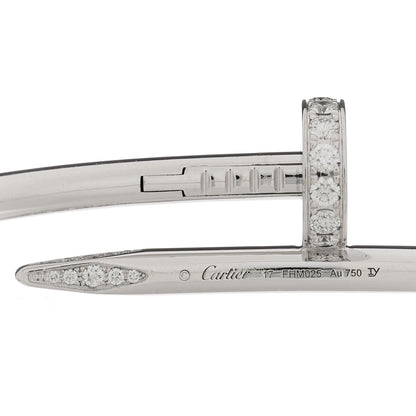 Cartier 18K White Gold Diamond Juste Un Clou Bracelet 17 3 of 3