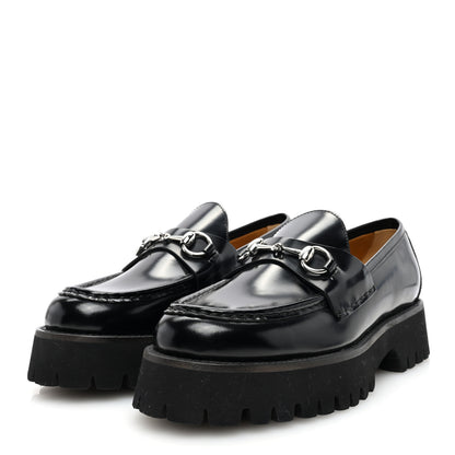 Gucci Cordovan Lux Womens Horsebit 45mm Platform Loafers 39 Black 2 of 8