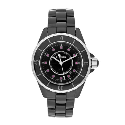 Chanel Stainless Steel Ceramic Ruby 33mm J12 Quartz Watch Black 1 of 4