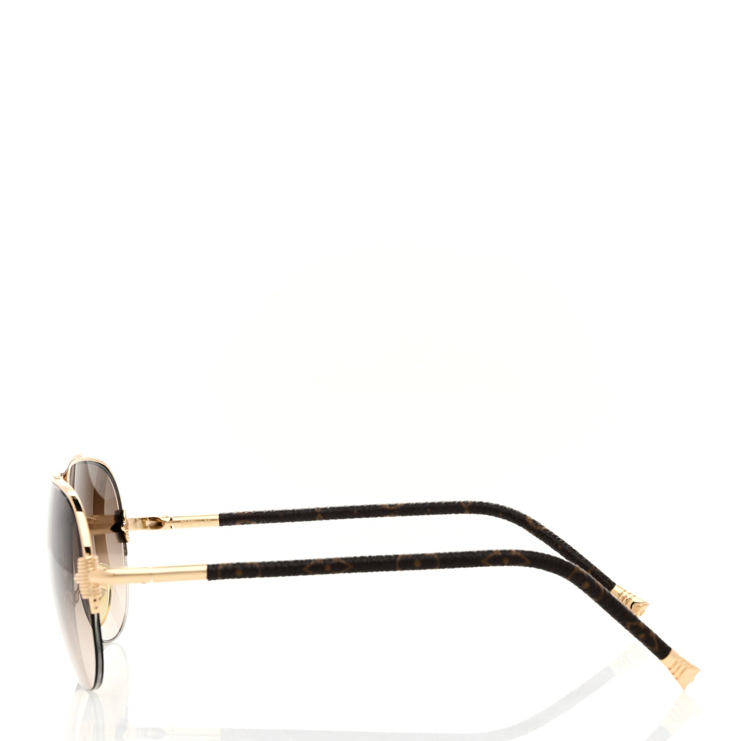 Louis Vuitton Monogram Petite Viola Pilote Aviator Sunglasses Z0571U Brown 3 of 9