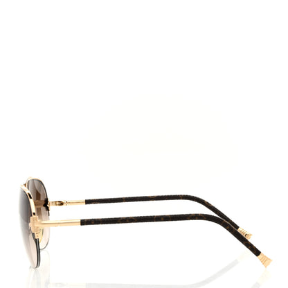 Louis Vuitton Monogram Petite Viola Pilote Aviator Sunglasses Z0571U Brown 3 of 9