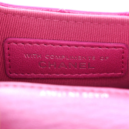 Chanel Patent Lambskin Quilted CC Hook Card Holder Pink 6 of 9