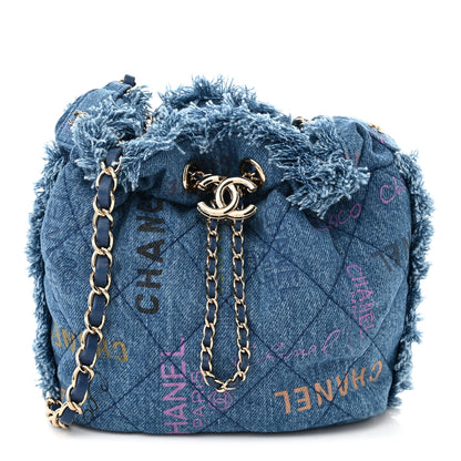 Chanel Denim Quilted Small Mood Bucket With Chain Blue Multicolor 1 of 11