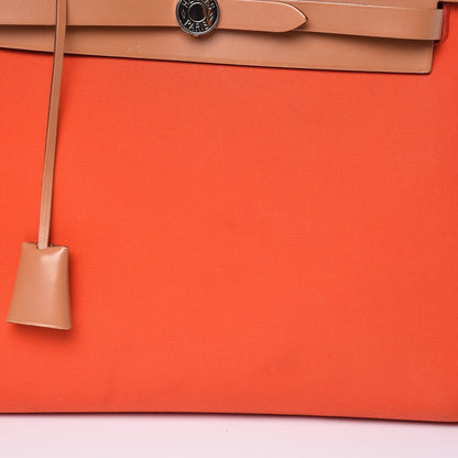Hermes Vache Hunter Toile Herbag Zip 31 PM Orange 29 of 30