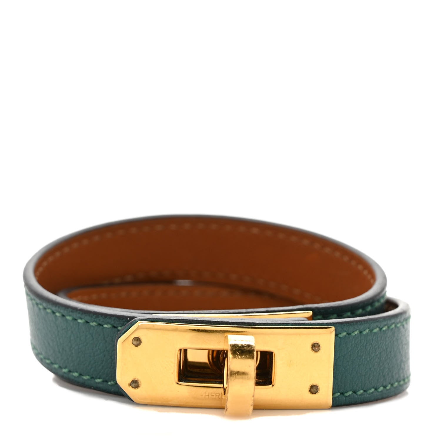 Hermes Swift Kelly Double Tour Bracelet S Malachite 1 of 4