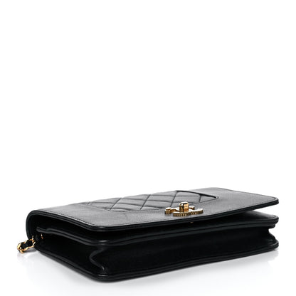 Chanel Sheepskin Quilted Mini Vintage Mademoiselle Wallet On Chain WOC Black 4 of 12