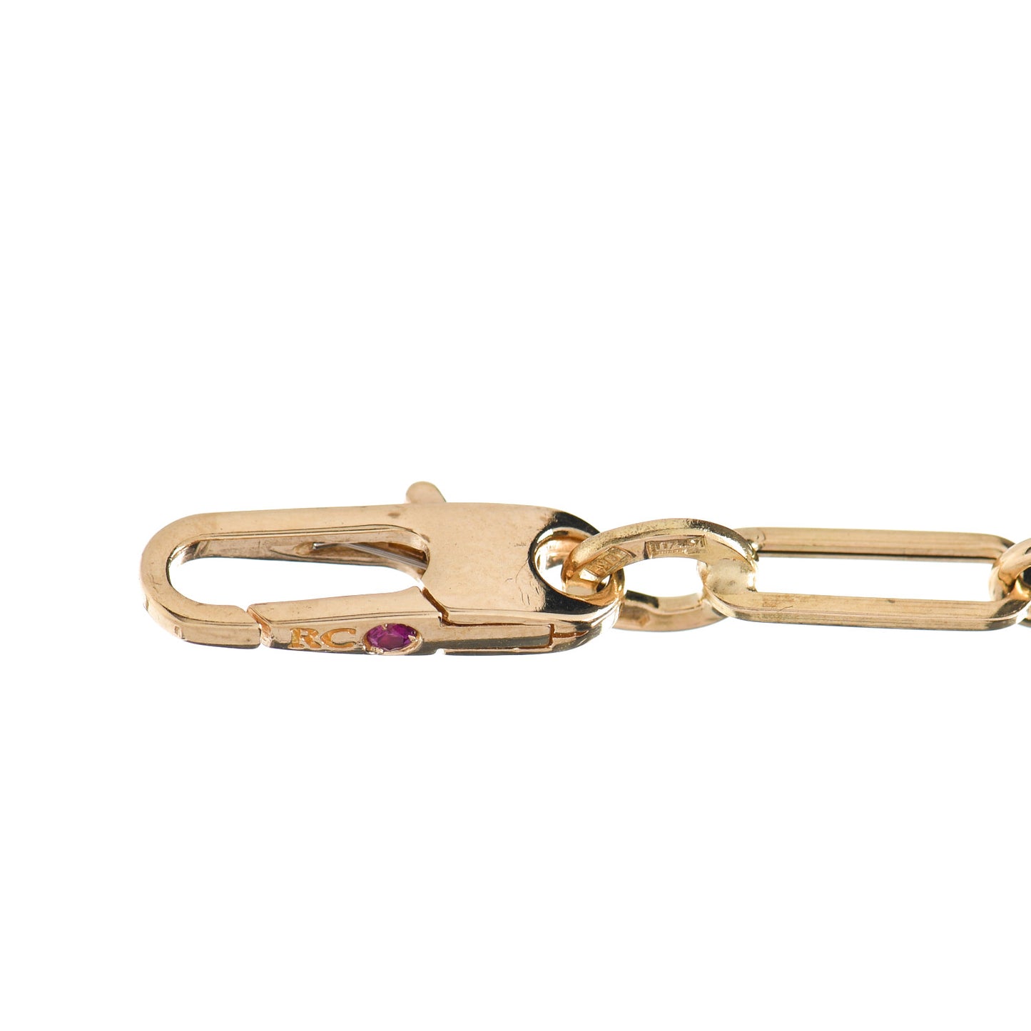 18K Yellow Gold Paper Clip Link Necklace