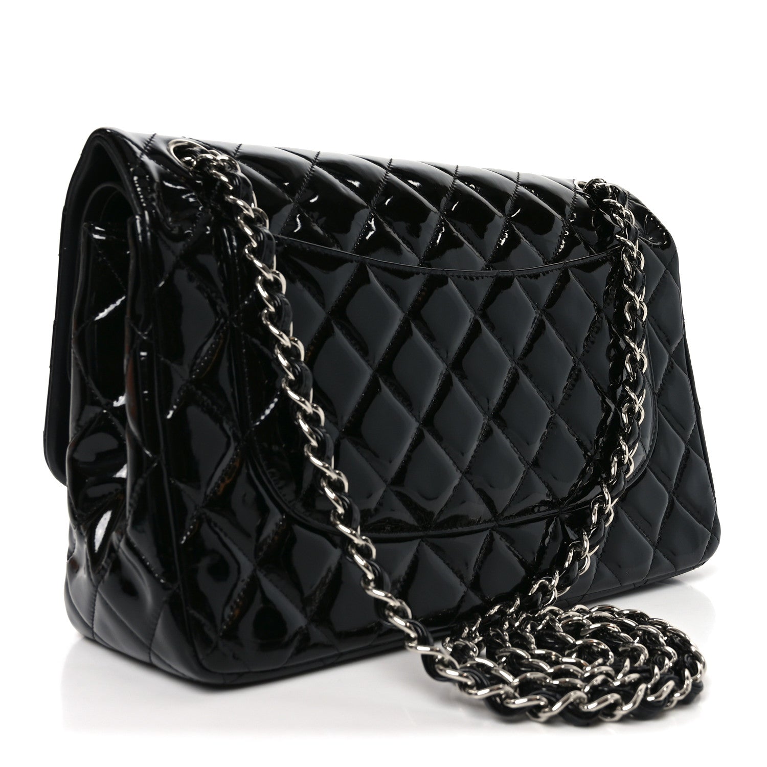 Chanel Patent Quilted Jumbo Double Flap Black 3 of 10