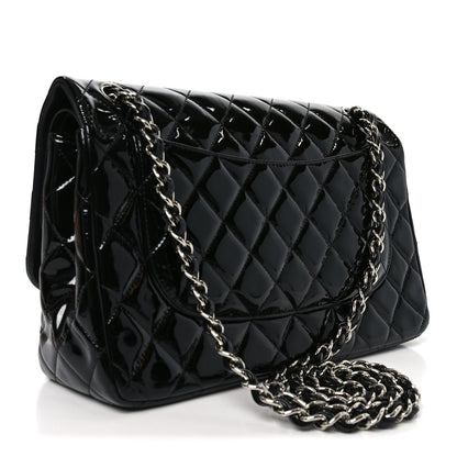 Chanel Patent Quilted Jumbo Double Flap Black 3 of 10