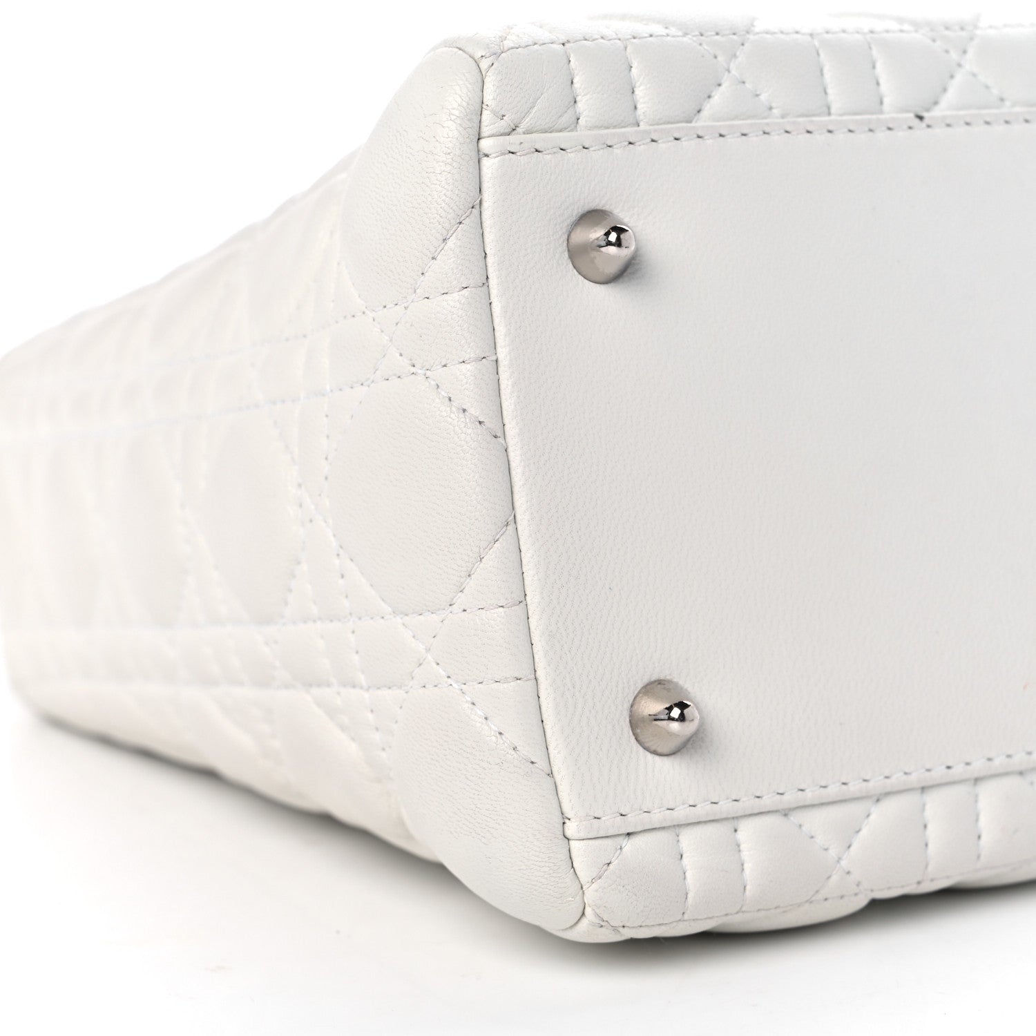 Christian Dior Lambskin Cannage Medium Lady Dior White 8 of 13
