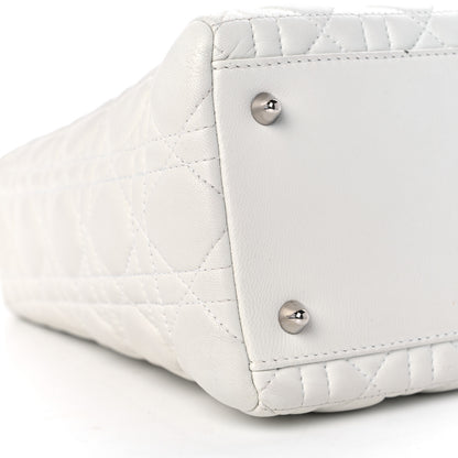 Christian Dior Lambskin Cannage Medium Lady Dior White 8 of 13