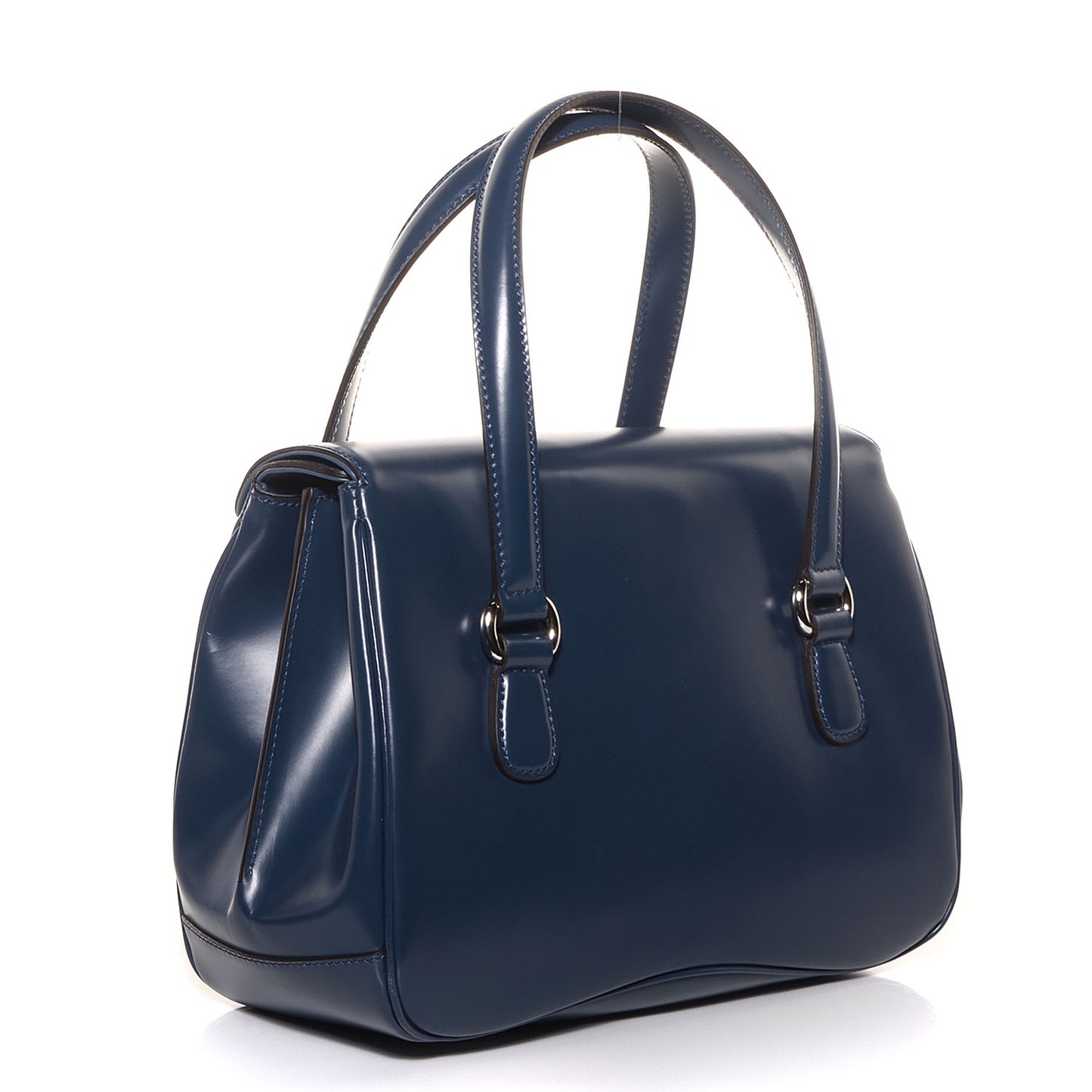 Regent Calfskin Medium Lady Lock Satchel Caspian