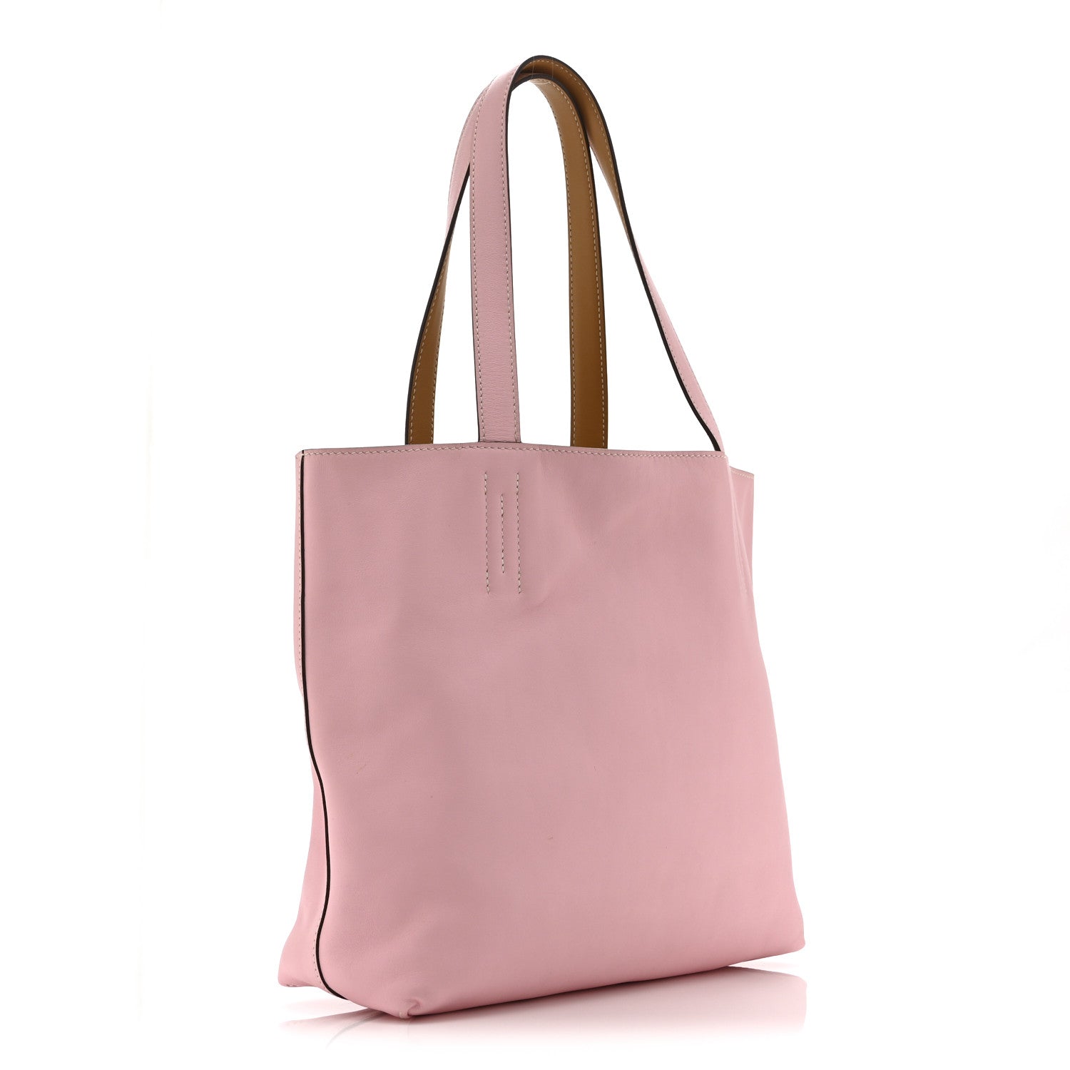 Hermes Veau Sikkim Swift Double Sens 28 Reversible Tote Rose Sakura Curry 5 of 17