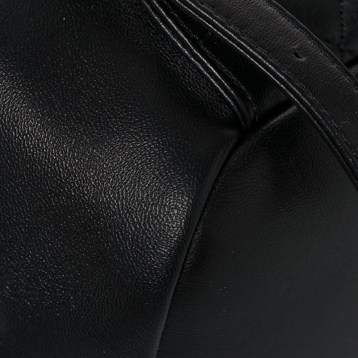 Lambskin Quilted Small Duma Drawstring Backpack Black