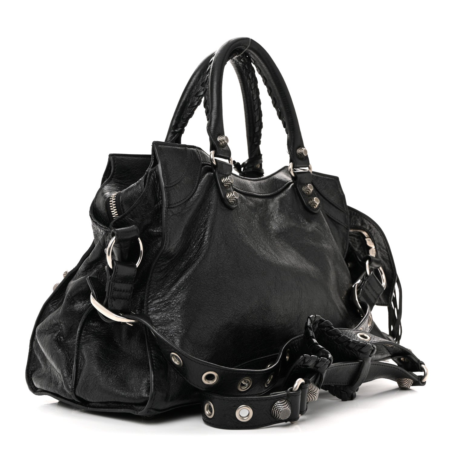 Balenciaga Agneau Arena Neo Cagole City Handbag Black 1781681