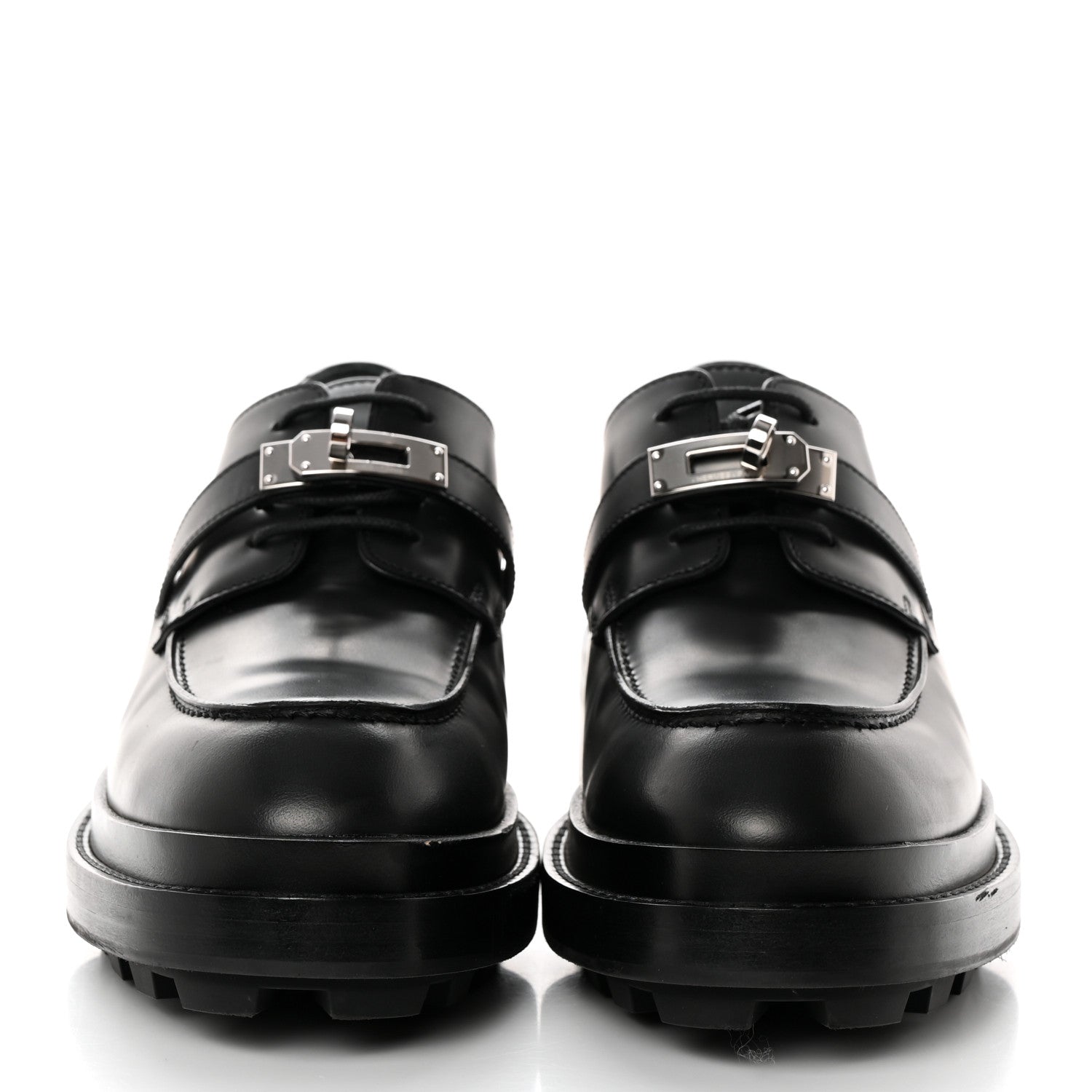 Hermes Glossed Calfskin First Oxford 39 Black 2 of 9