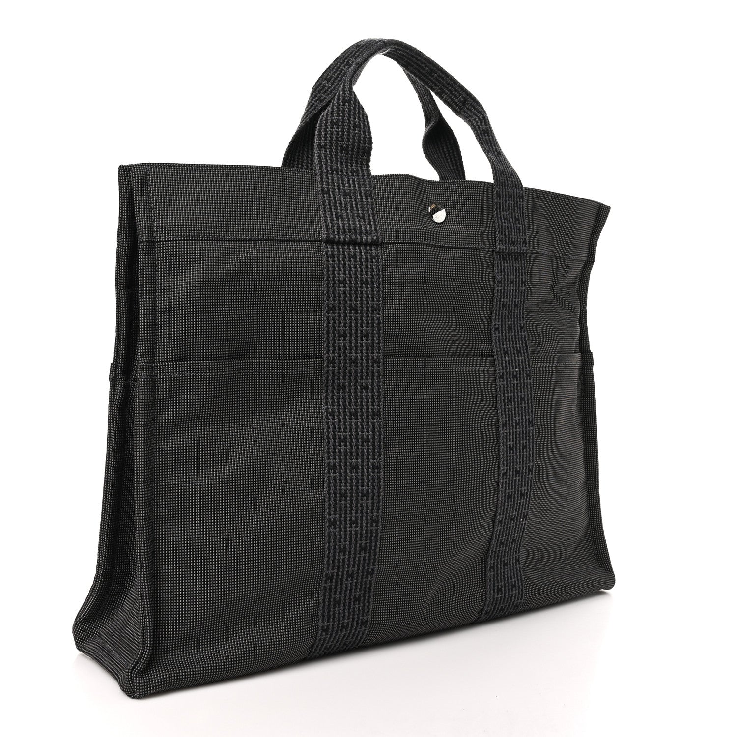 Hermes Canvas Herline MM Tote Grey 3 of 9