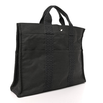 Hermes Canvas Herline MM Tote Grey 3 of 9
