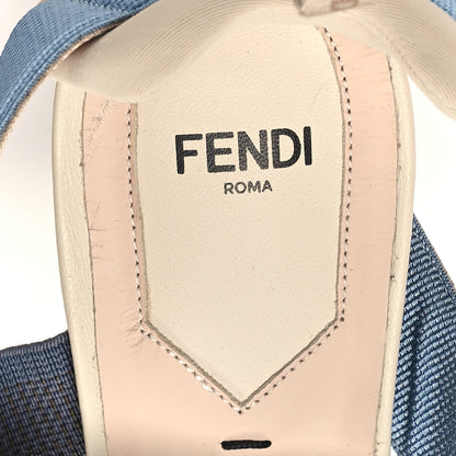 Fendi Mesh Lambskin Crystal FF Colibri 85mm Slingback Pumps 40 Blue 8 of 8