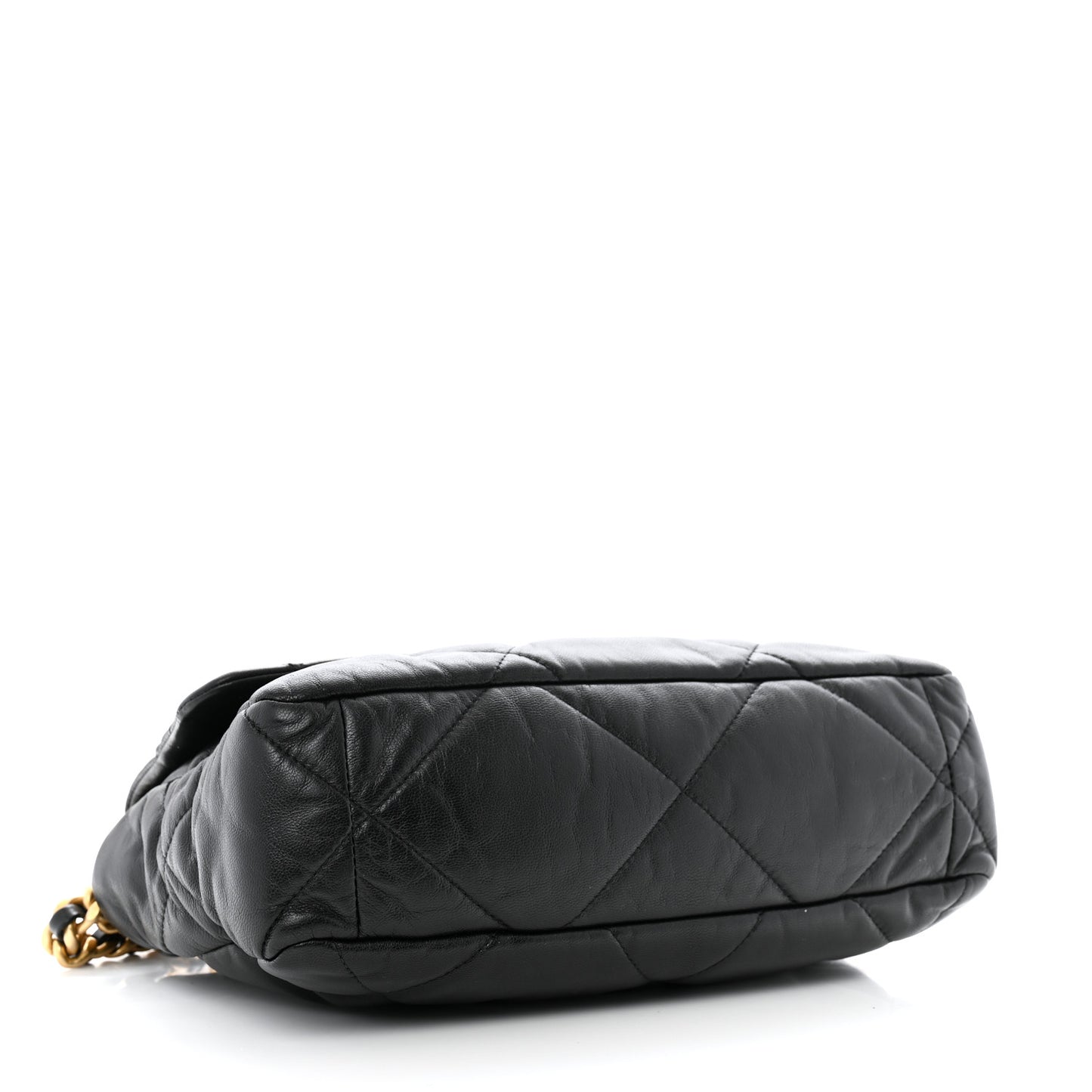 Goatskin Quilted Large Chanel 19 Flap Black