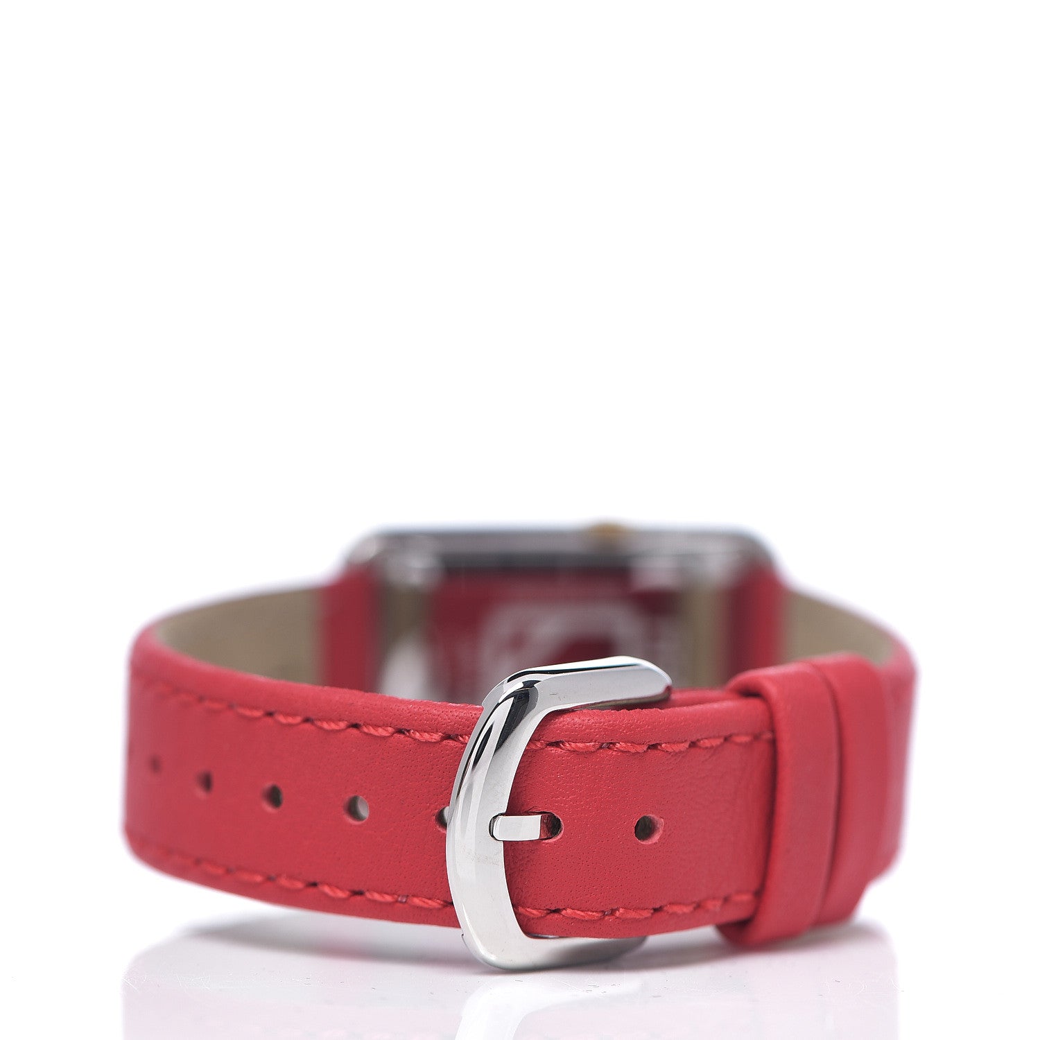 Fendi Stainless Steel Calfskin 22mm Run Away Quartz Watch Red 3 of 7