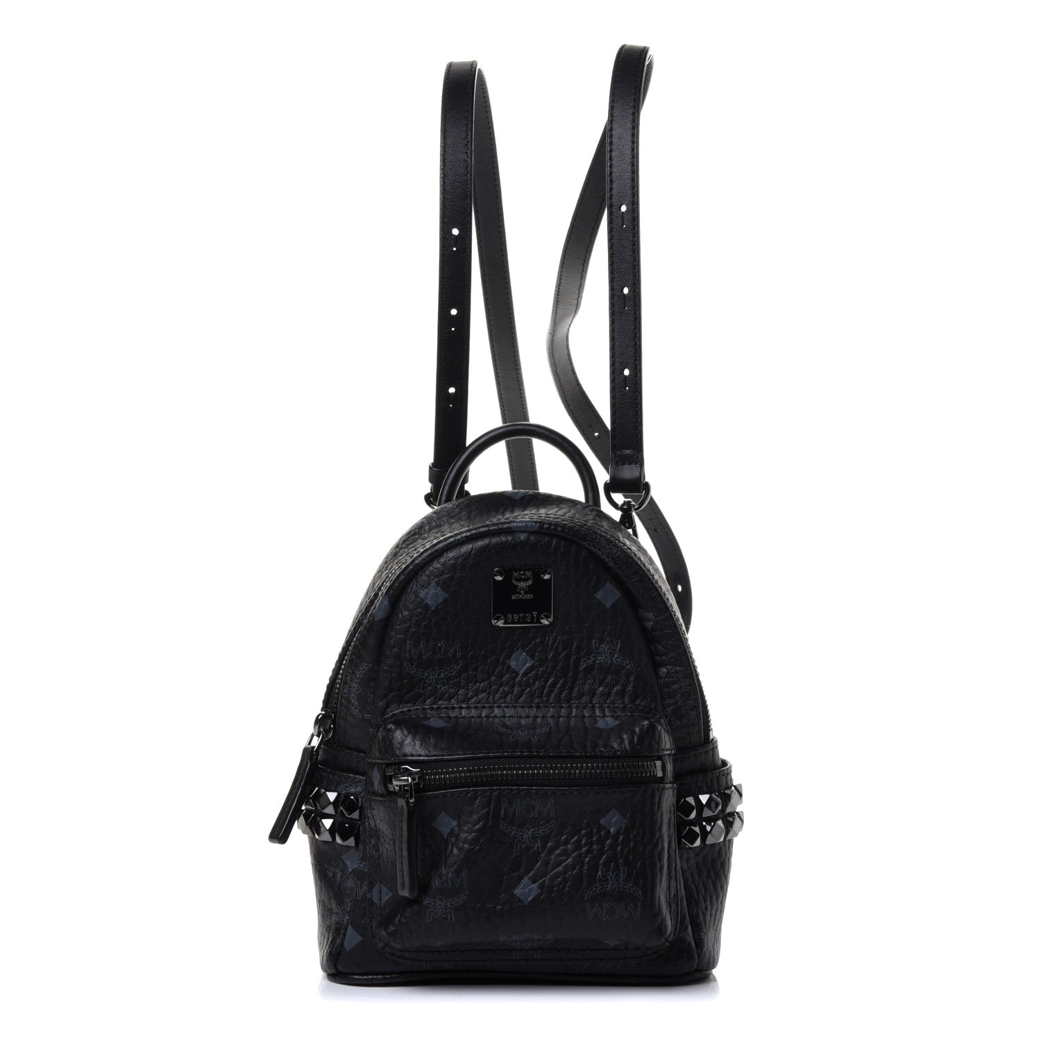 MCM Visetos Side Stud X-Mini Stark Bebe Boo Backpack Black 1 of 4