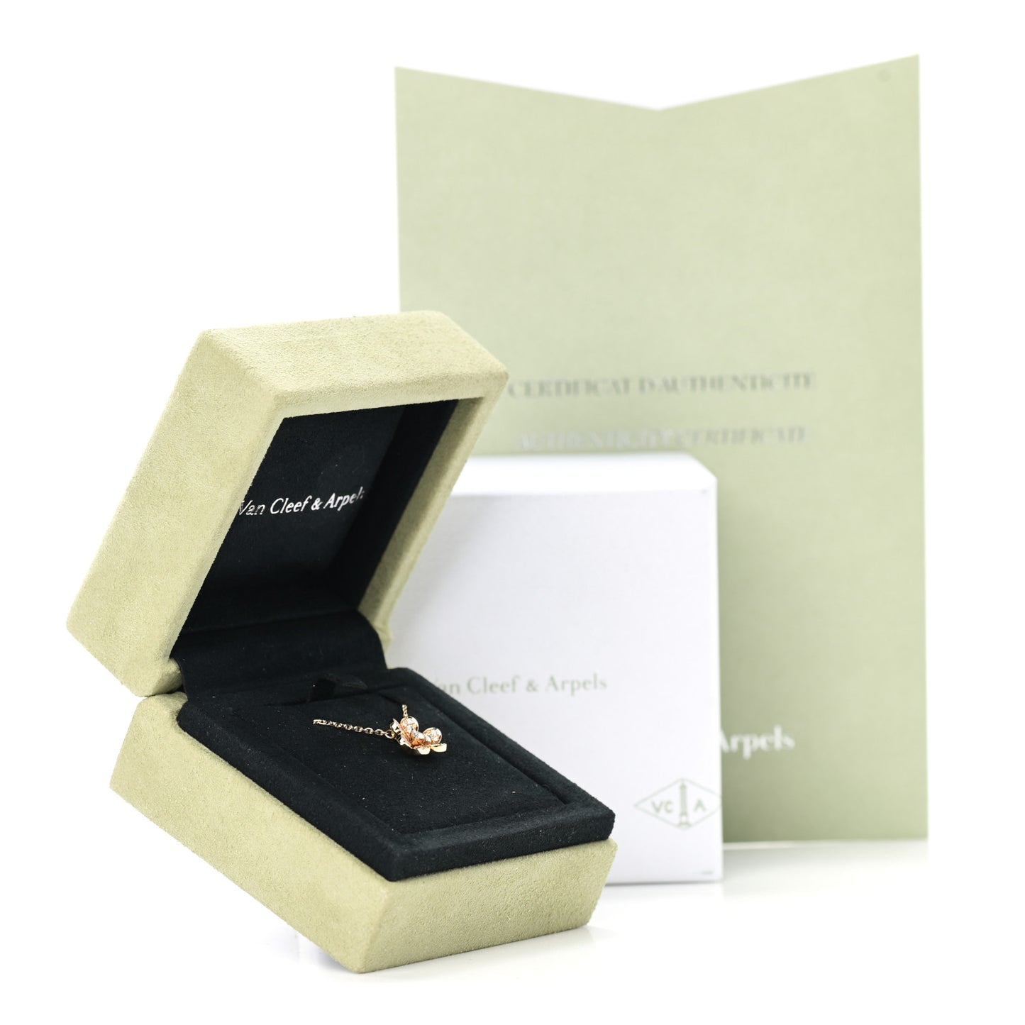 18K Yellow Gold Diamond Mini Frivole Pendant Pave Necklace
