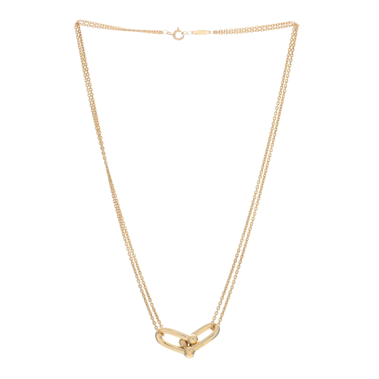 Tiffany 18K Yellow Gold HardWear Double Link Pendant Necklace 2 of 5