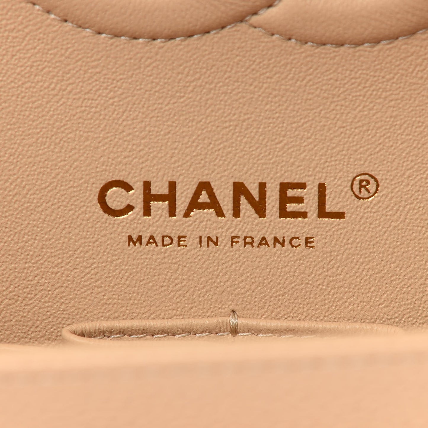 Caviar Quilted Medium Double Flap Beige