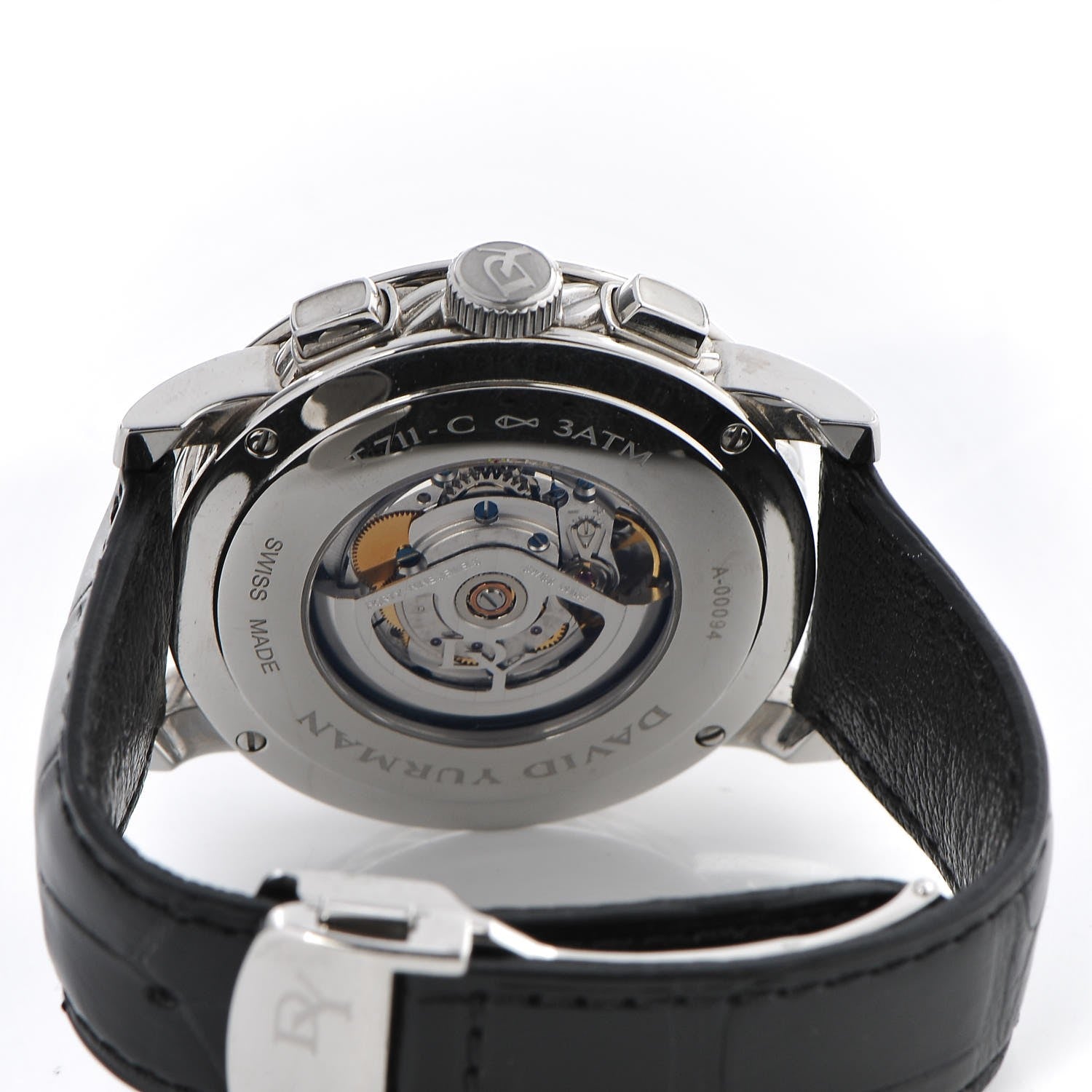 David Yurman Stainless Steel Alligator 46mm Classic Chronograph Automatic Watch Black 5 of 9