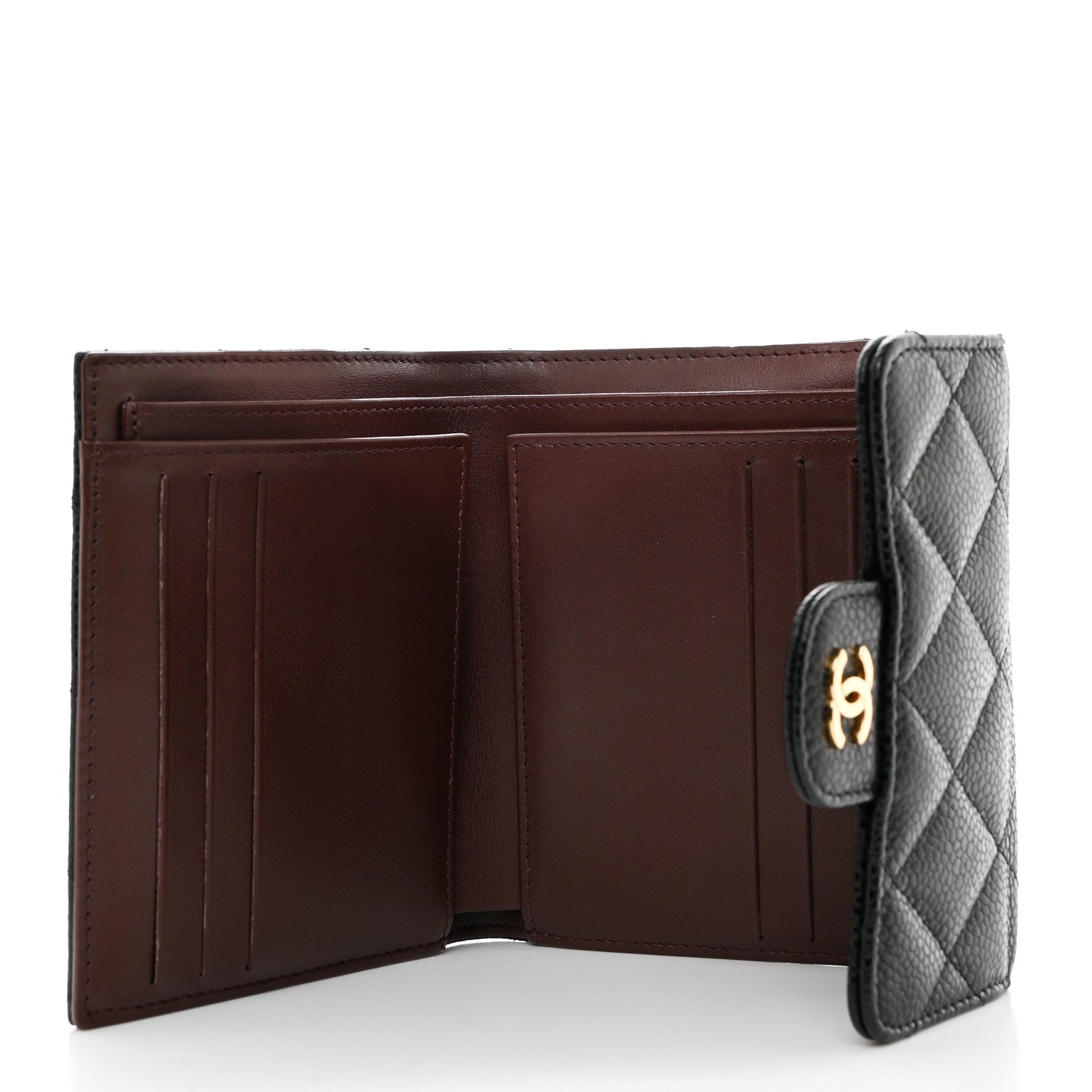 Chanel Caviar Quilted Compact Flap Wallet Black 5 of 8