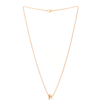 Hermes Lacquered Rose Gold Mini Pop H Rocabar Pendant Necklace Systeme 3 of 6