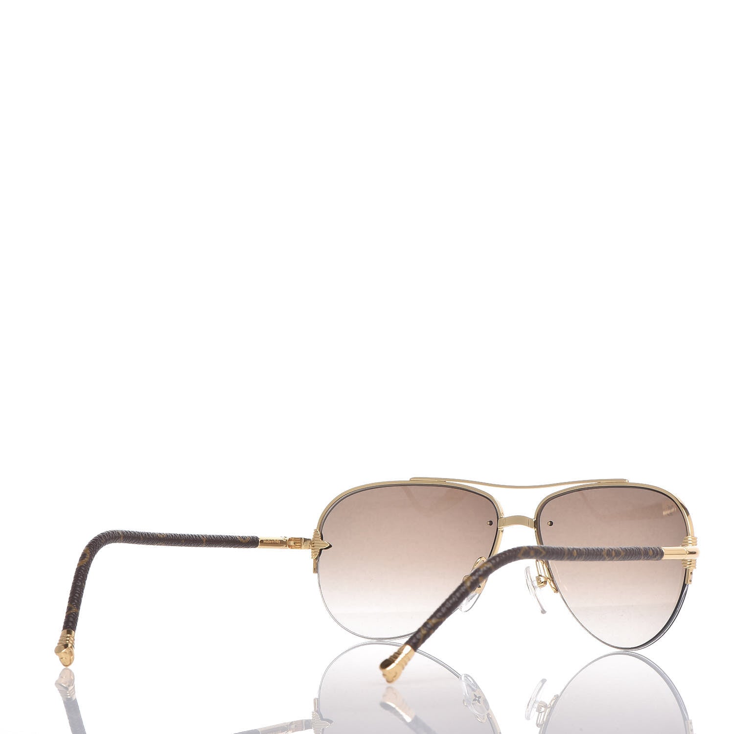 Louis Vuitton Monogram Petite Viola Pilote Aviator Sunglasses Z0571U Brown 4 of 7