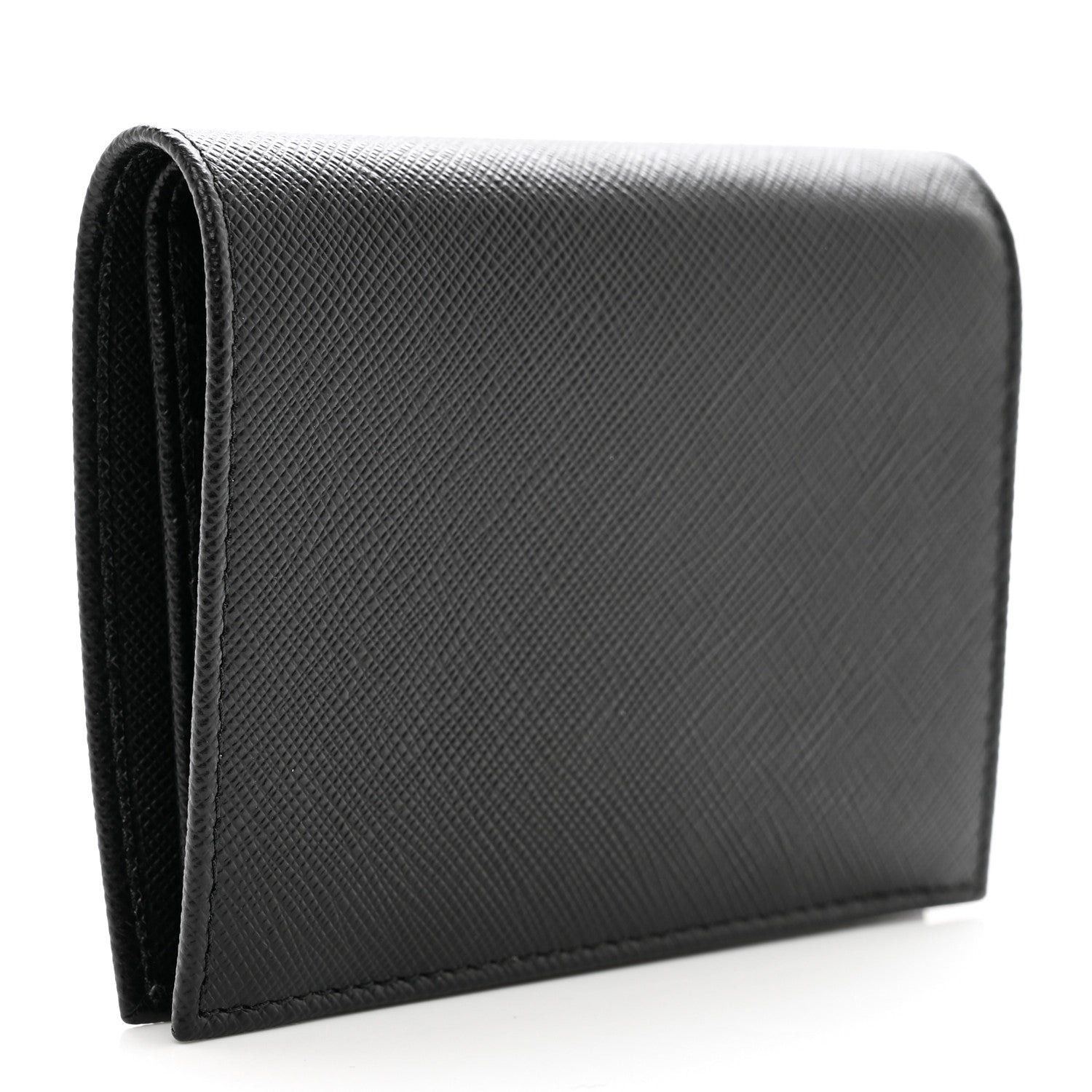 Prada Saffiano Metal Bi-Fold Wallet Black 3 of 7
