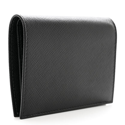 Prada Saffiano Metal Bi-Fold Wallet Black 3 of 7