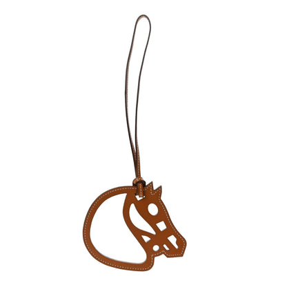Hermes Barenia Paddock Cheval Horse Bag Charm Fauve 1 of 5