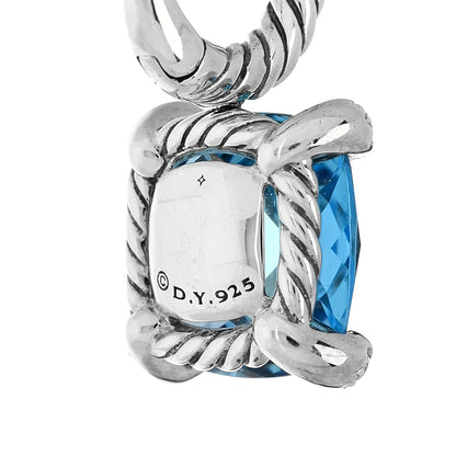 David Yurman Sterling Silver Blue Topaz Diamond Chatelaine Drop Earrings 4 of 4