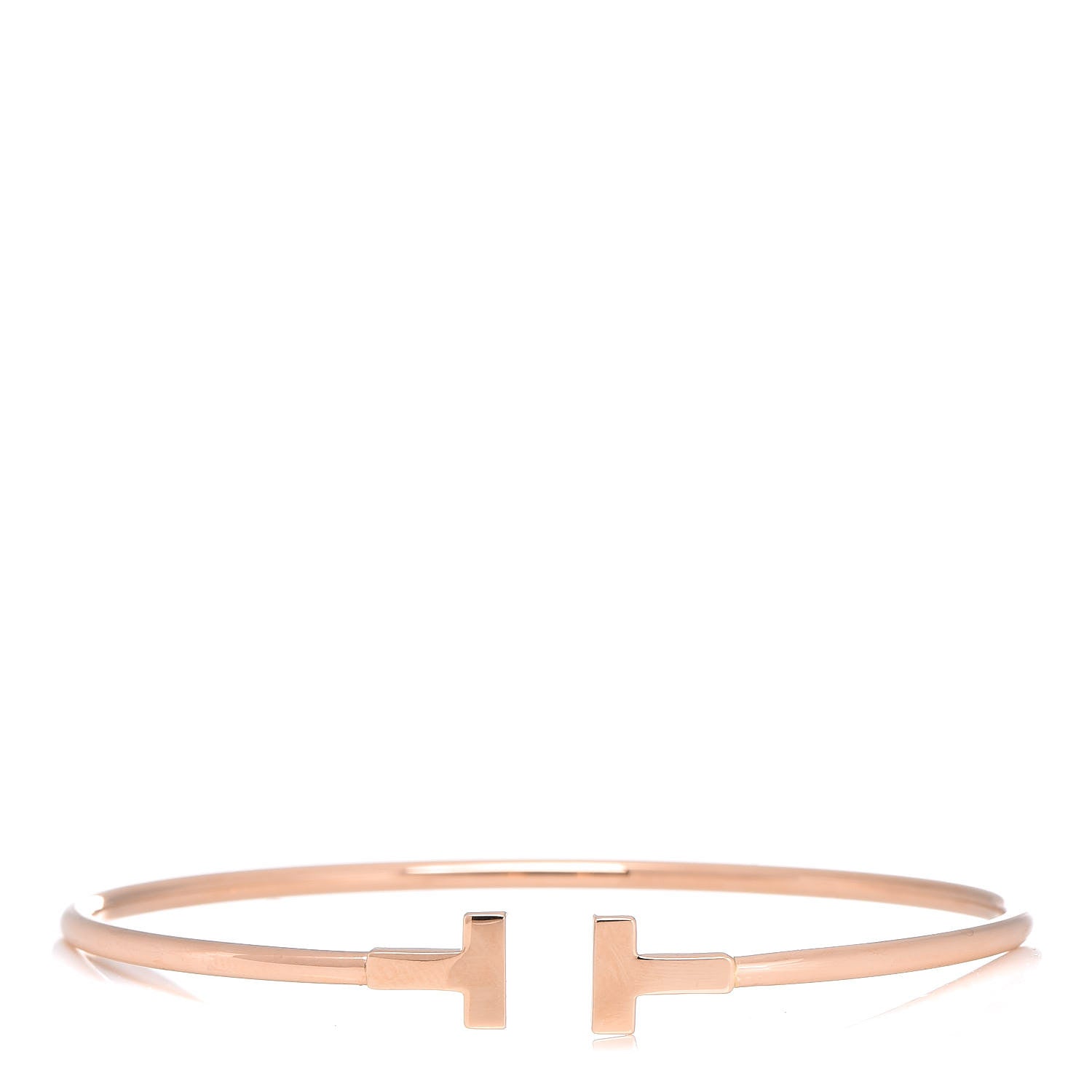 Tiffany 18K Rose Gold Narrow T Wire Bracelet 1 of 6