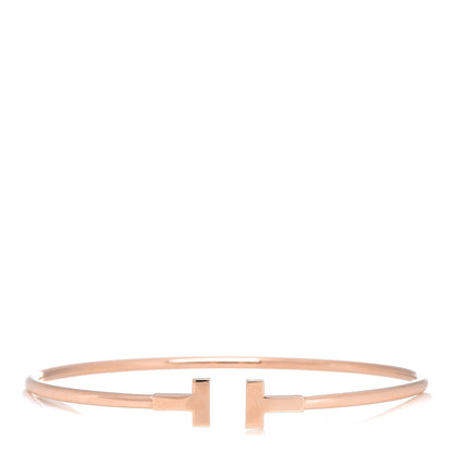 Tiffany 18K Rose Gold Narrow T Wire Bracelet 1 of 6