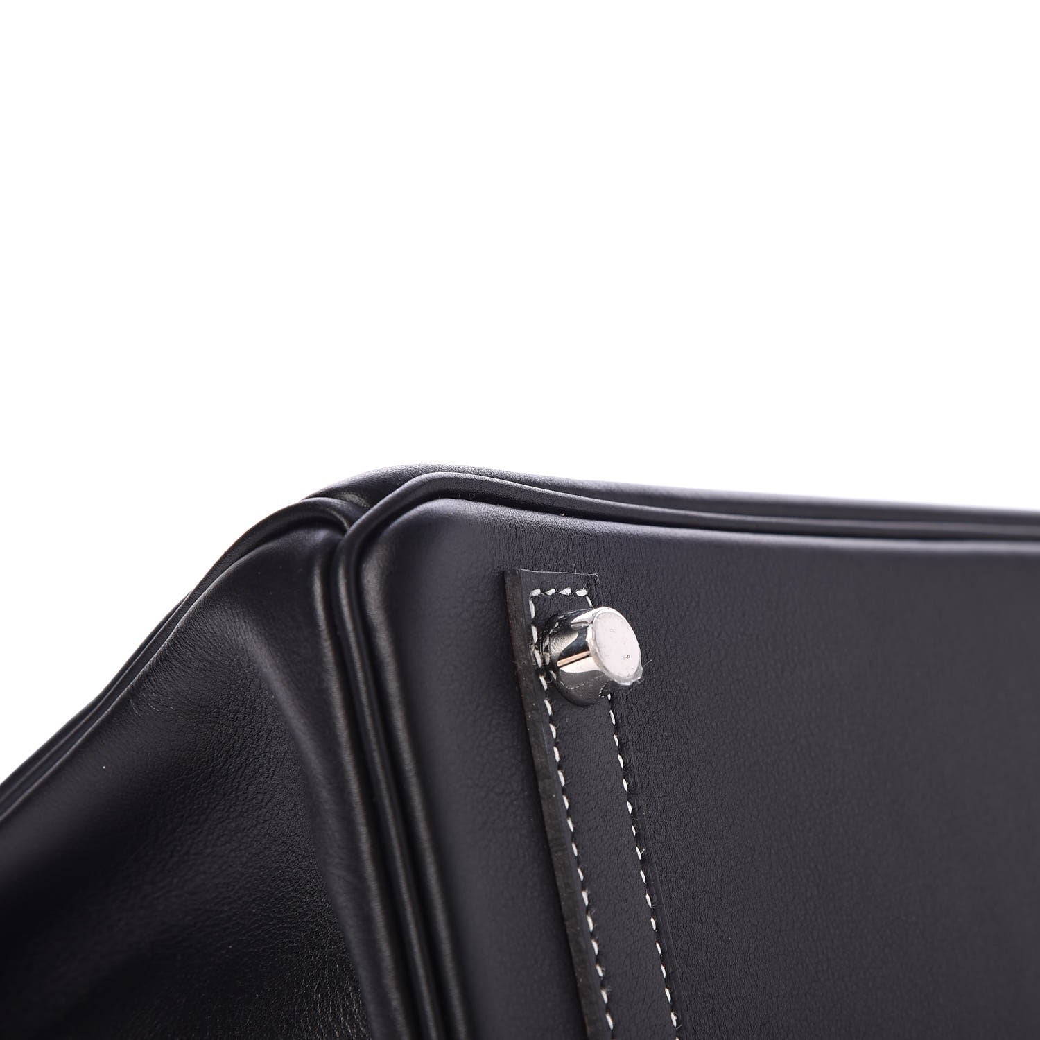 Hermes Swift Horseshoe Birkin 25 Black White 34 of 35