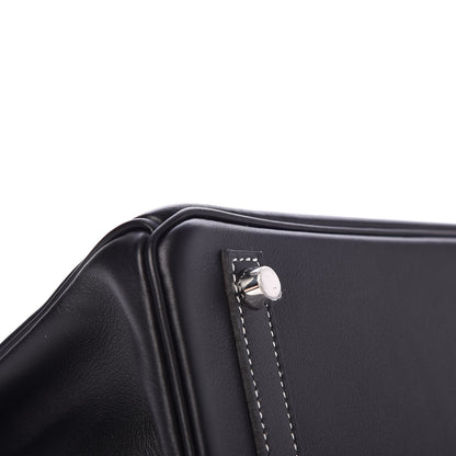 Hermes Swift Horseshoe Birkin 25 Black White 34 of 35