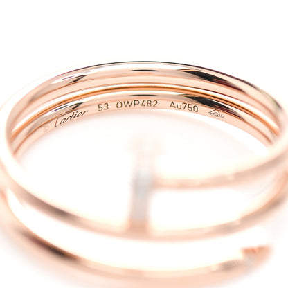 Cartier 18K Pink Gold Diamond Double Juste Un Clou Ring 53 6.25 4 of 5